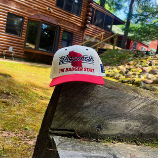 Wisconsin Snapback - The Watt (Cream/Red) - Shells Vintage Hat Co.