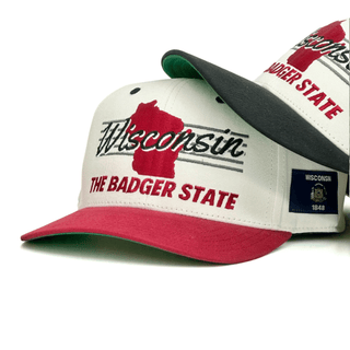 Wisconsin Snapback - The Watt (Cream/Red) - Shells Vintage Hat Co.