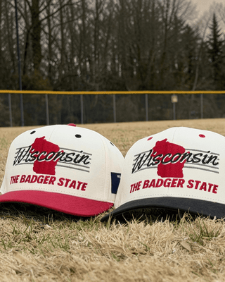 Wisconsin Snapback - The Watt (Cream/Red) - Shells Vintage Hat Co.