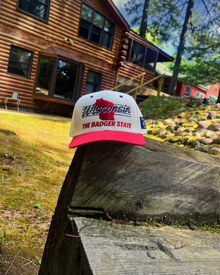 Wisconsin Snapback - The Watt (Cream/Red) - Shells Vintage Hat Co.