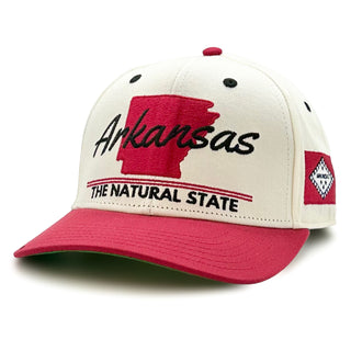 Arkansas Snapback - The Daly (Cream/Red) - Shells Vintage Hat Co.
