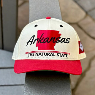 Arkansas Snapback - The Daly (Cream/Red) - Shells Vintage Hat Co.