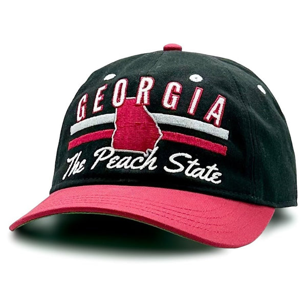 Peach - Trucker Hat Black / Black / Red