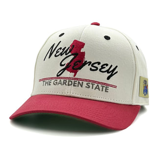 New Jersey Snapback - The Brodeur (Cream/Red) - Shells Vintage Hat Co.