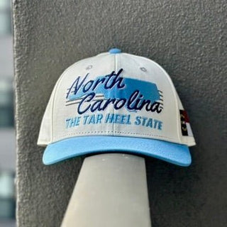 North Carolina Snapback - The Tar Heel (Cream/Carolina Blue) - Shells Vintage Hat Co.