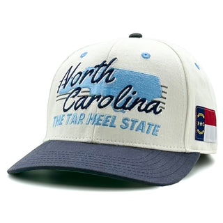 North Carolina Snapback - The Tar Heel (Cream/Navy) - Shells Vintage Hat Co.