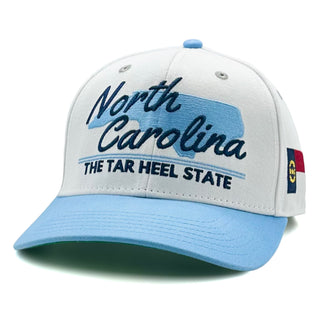 North Carolina Snapback - The Tar Heel (White/Carolina Blue) - Shells Vintage Hat Co.