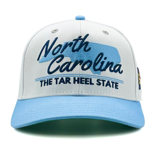 North Carolina Snapback - The Tar Heel (White/Carolina Blue) - Shells Vintage Hat Co.