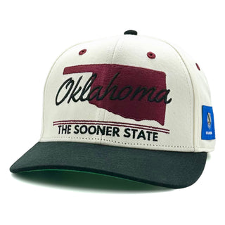 Oklahoma Snapback - The Sooner (Cream/Black) - Shells Vintage Hat Co.