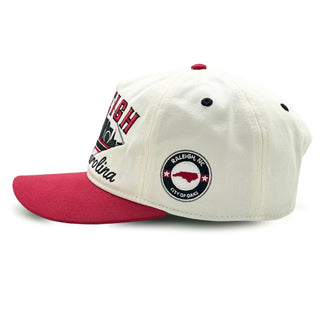 Raleigh Snapback - The Oak (Cream/Red) - Shells Vintage Hat Co.